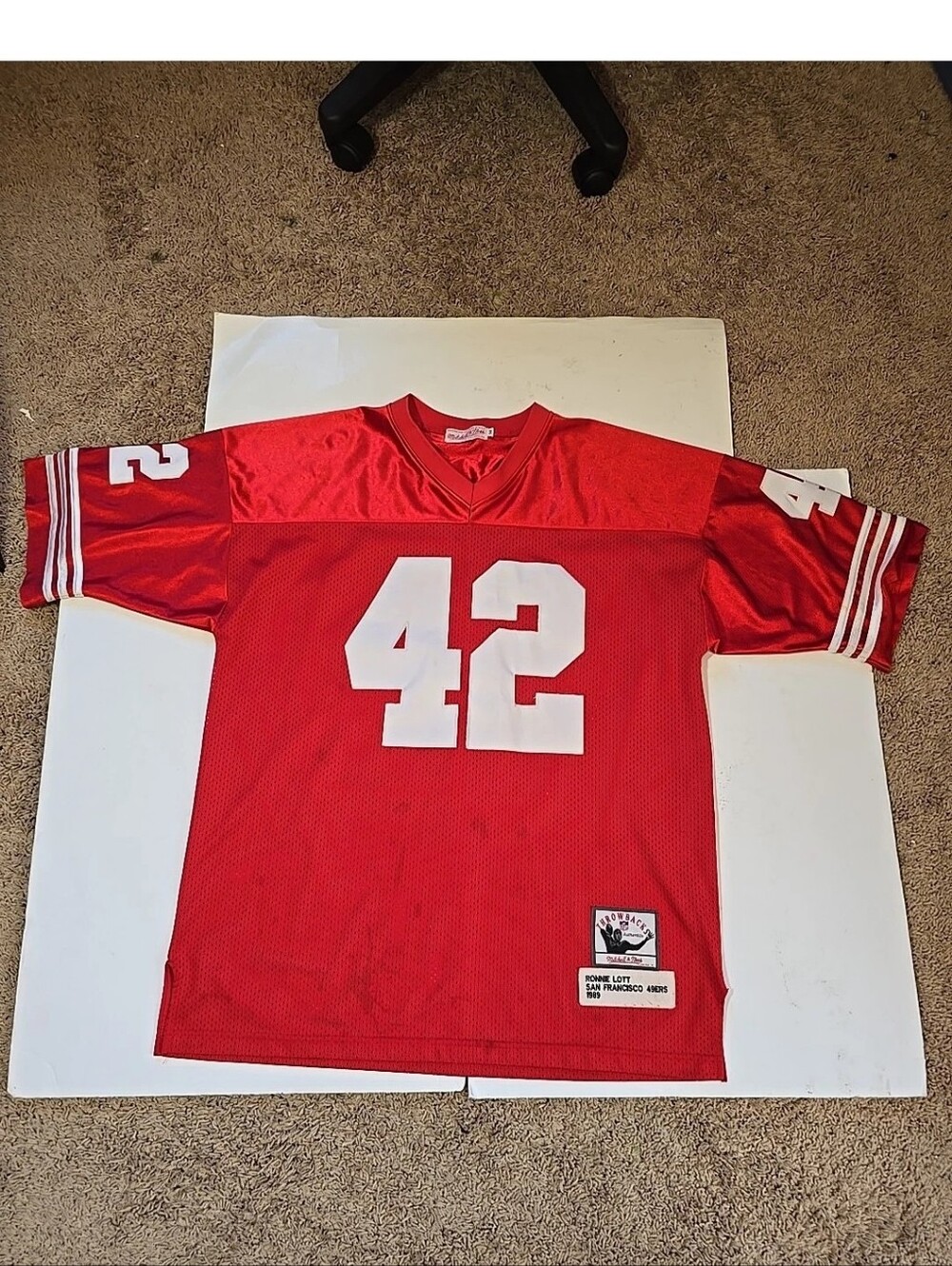 Ronnie Lott Mitchell & Ness Throwback 1989 S.F. 49ers Jersey Size 52